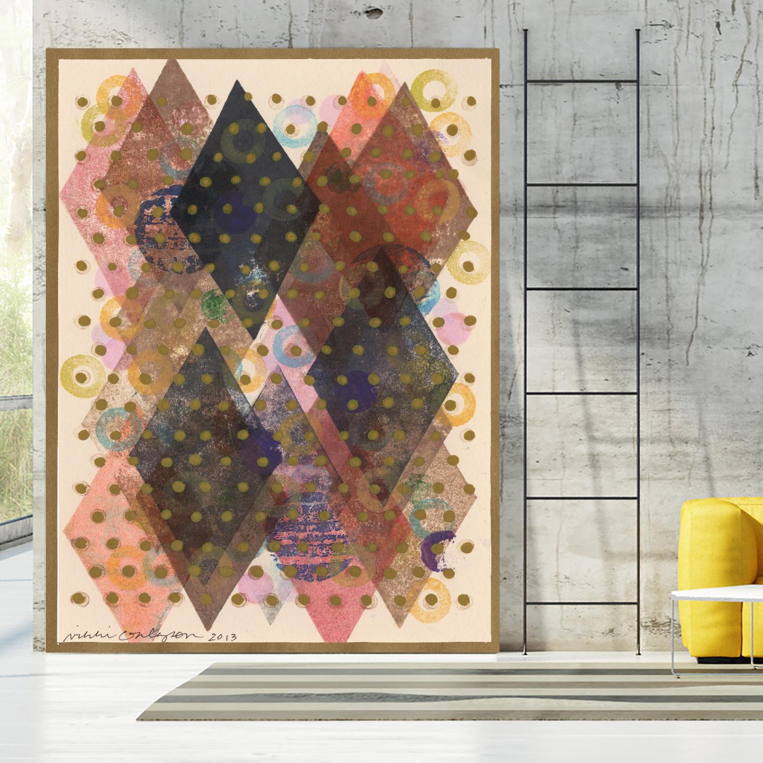 Inked Triangles I by Nikki Galapon on GIANT ART - brown abstract