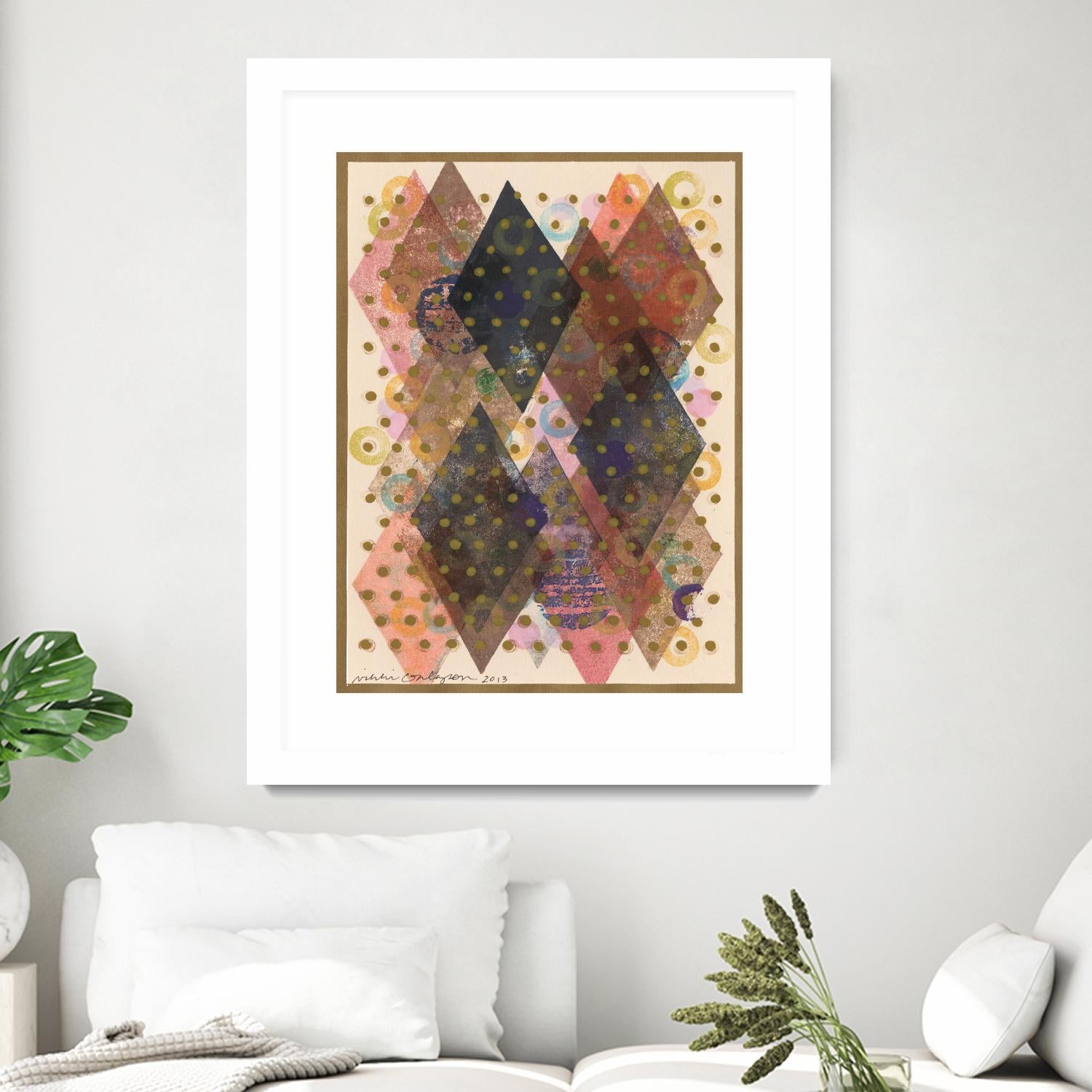 Inked Triangles I by Nikki Galapon on GIANT ART - brown abstract