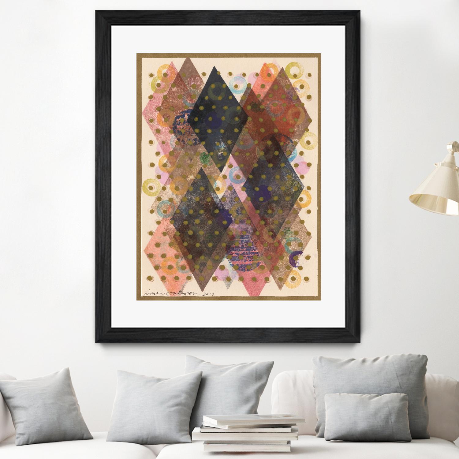 Inked Triangles I by Nikki Galapon on GIANT ART - brown abstract
