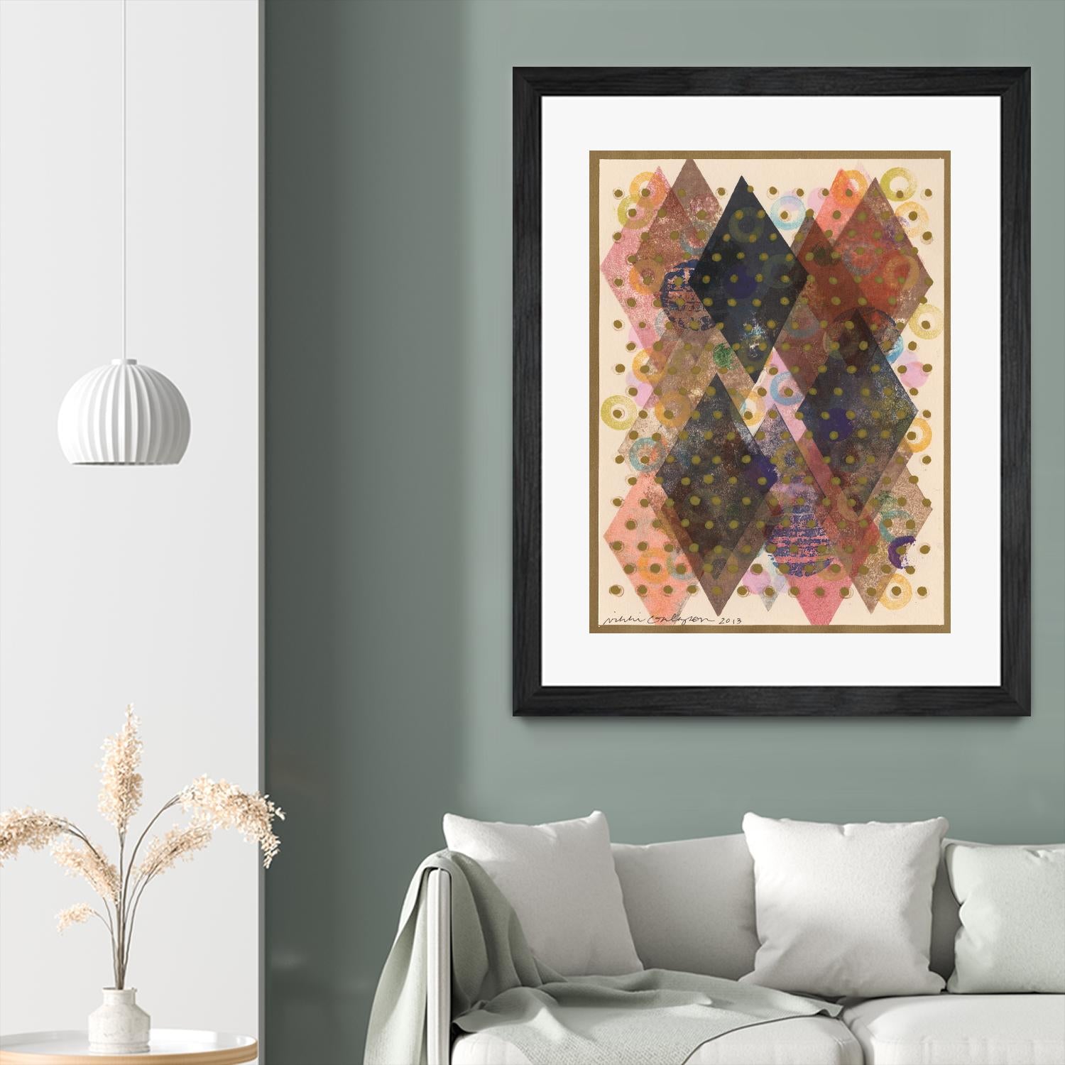 Inked Triangles I by Nikki Galapon on GIANT ART - brown abstract