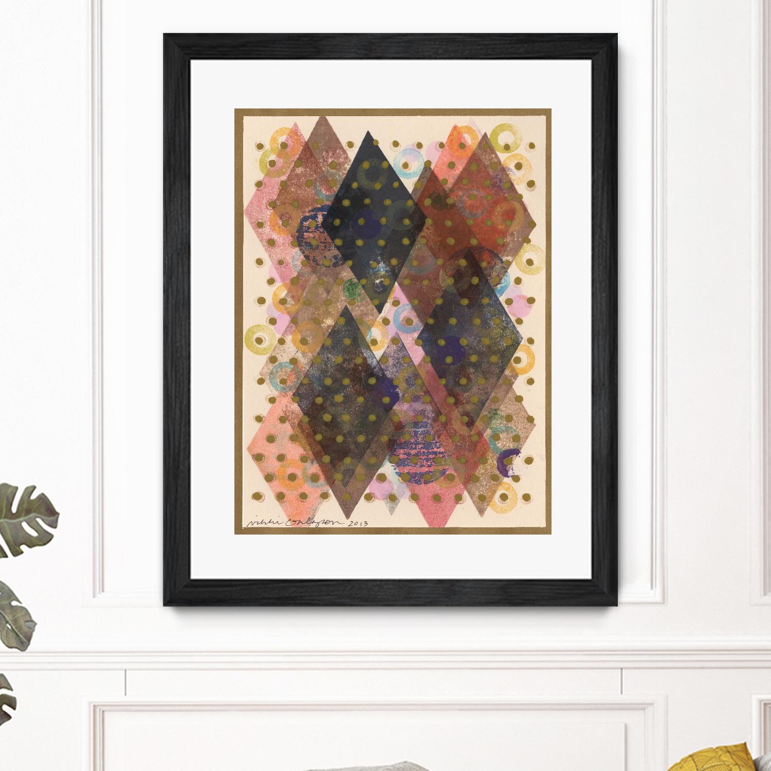 Inked Triangles I by Nikki Galapon on GIANT ART - brown abstract