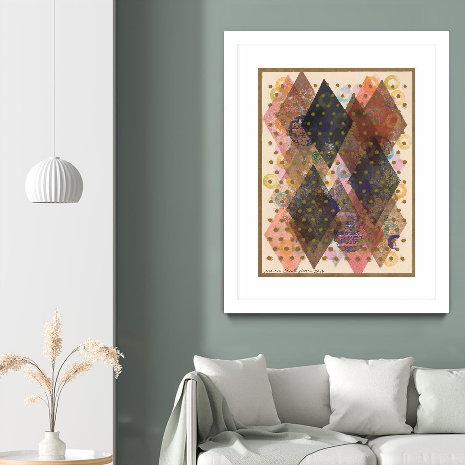 Inked Triangles I by Nikki Galapon on GIANT ART - brown abstract