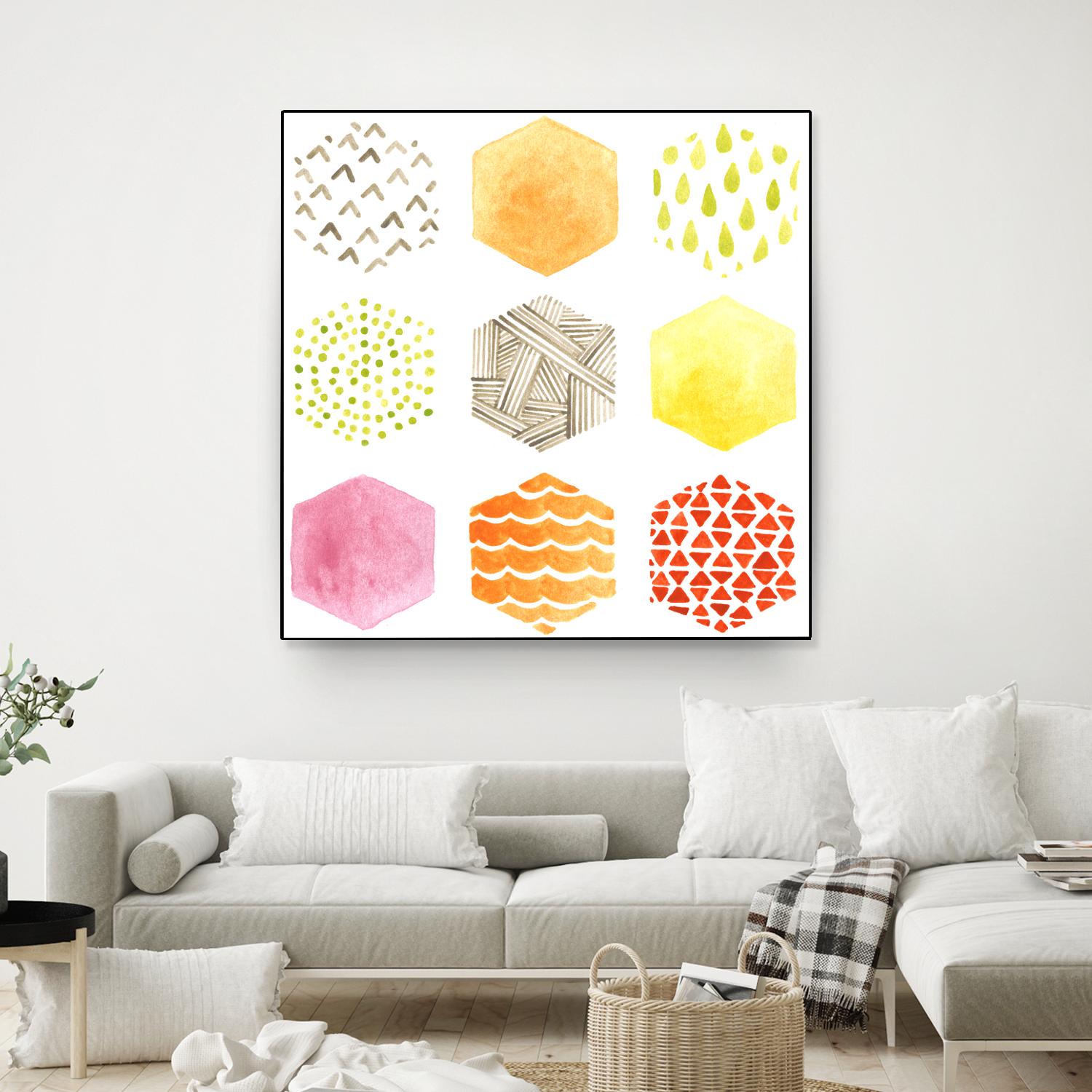 Honeycomb Patterns I by June Erica Vess on GIANT ART - abstract