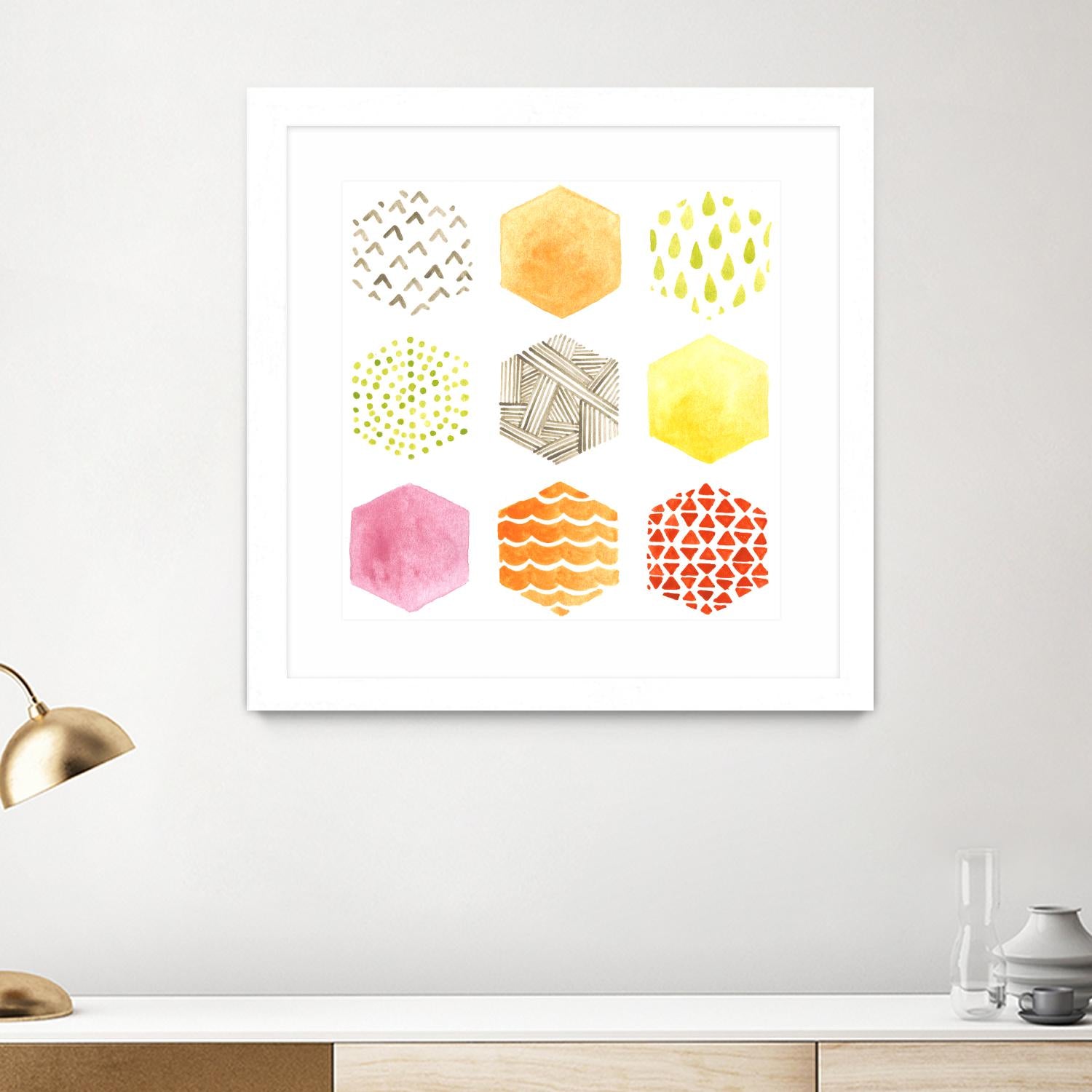 Honeycomb Patterns I by June Erica Vess on GIANT ART - abstract