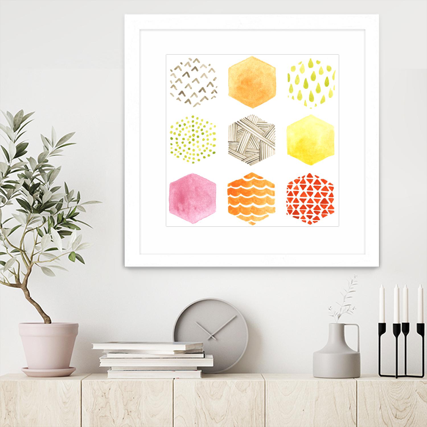 Honeycomb Patterns I by June Erica Vess on GIANT ART - abstract