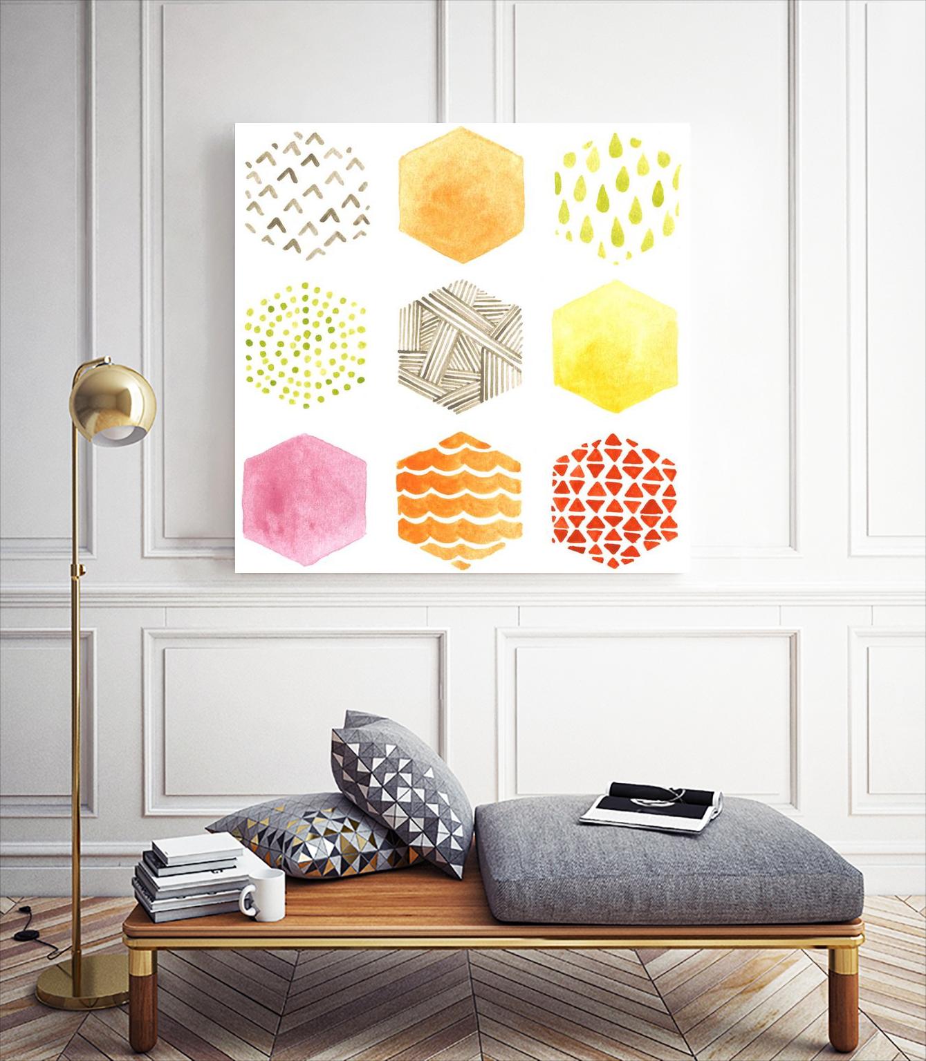 Honeycomb Patterns I by June Erica Vess on GIANT ART - abstract