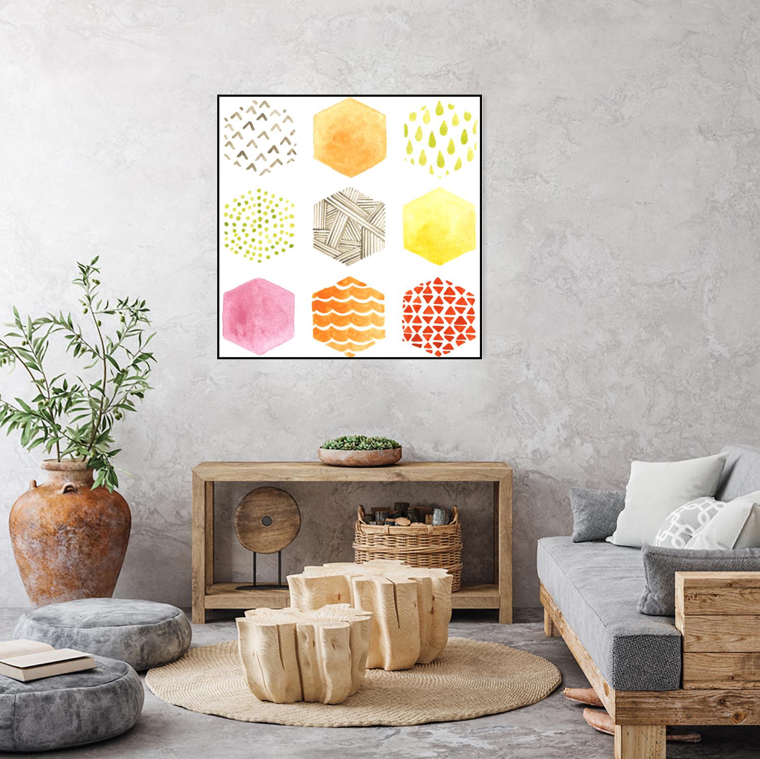 Honeycomb Patterns I by June Erica Vess on GIANT ART - abstract