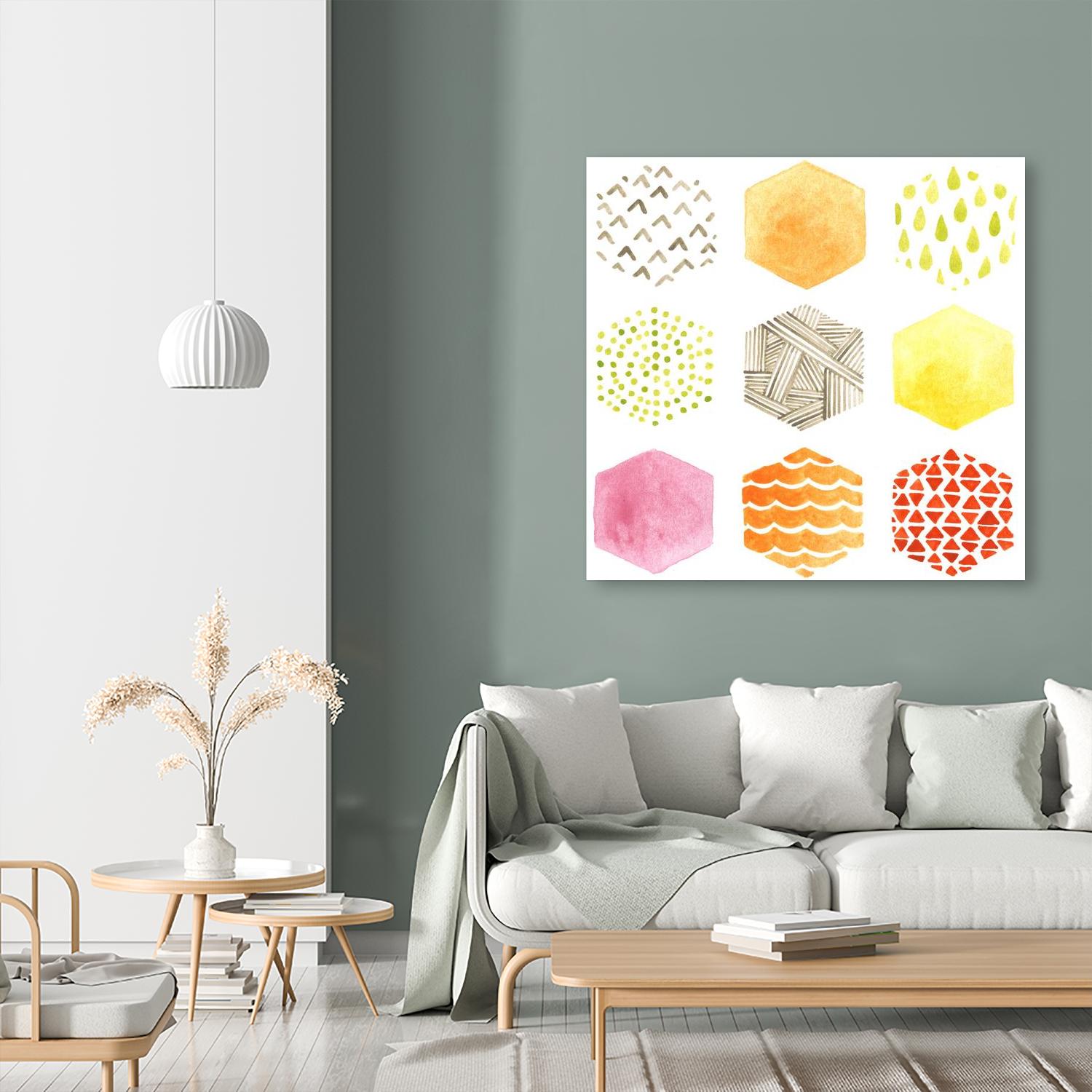 Honeycomb Patterns I by June Erica Vess on GIANT ART - abstract