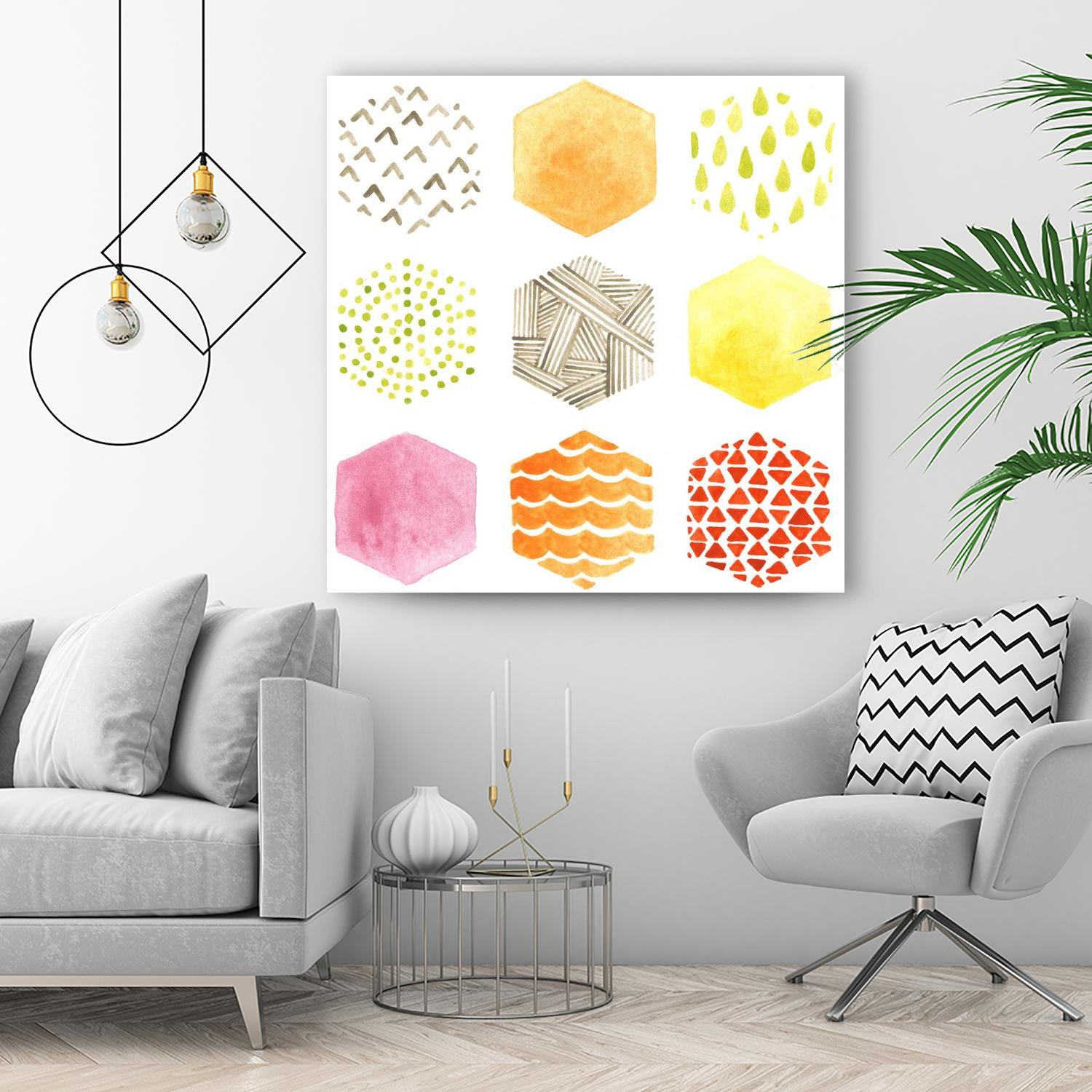 Honeycomb Patterns I by June Erica Vess on GIANT ART - abstract