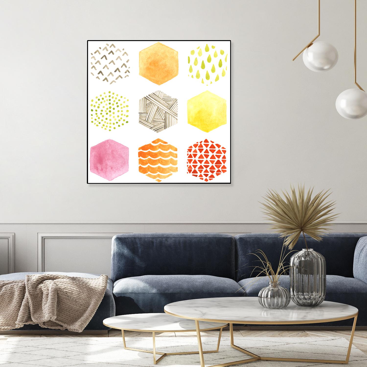 Honeycomb Patterns I by June Erica Vess on GIANT ART - abstract