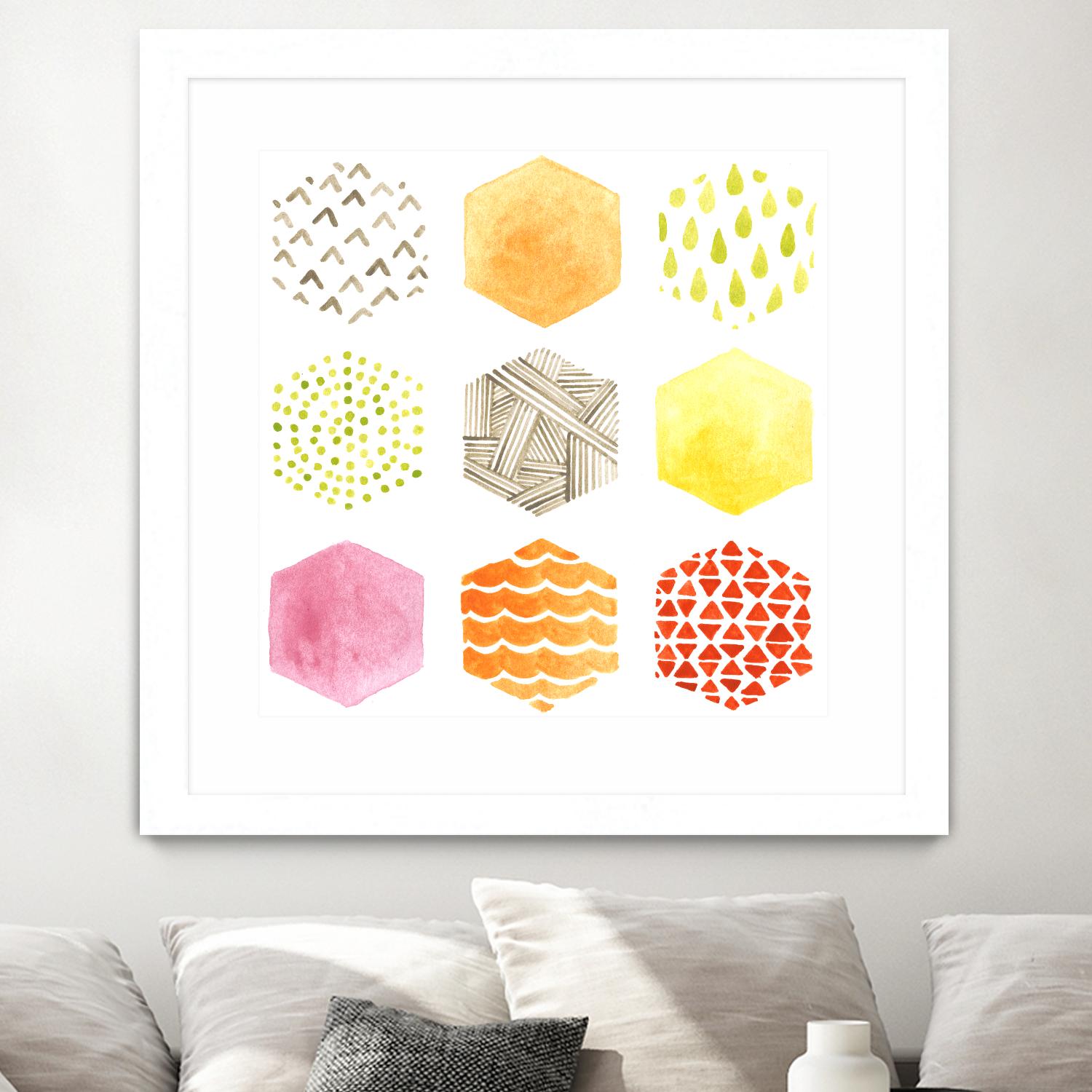 Honeycomb Patterns I by June Erica Vess on GIANT ART - abstract