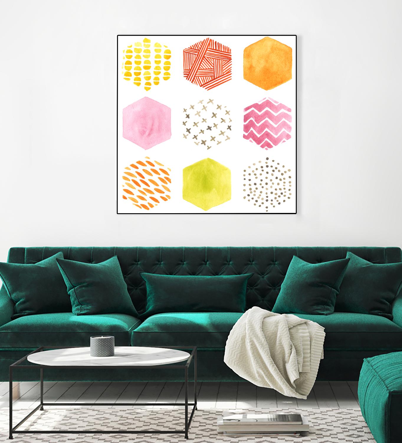 Honeycomb Patterns II by June Erica Vess on GIANT ART - abstract