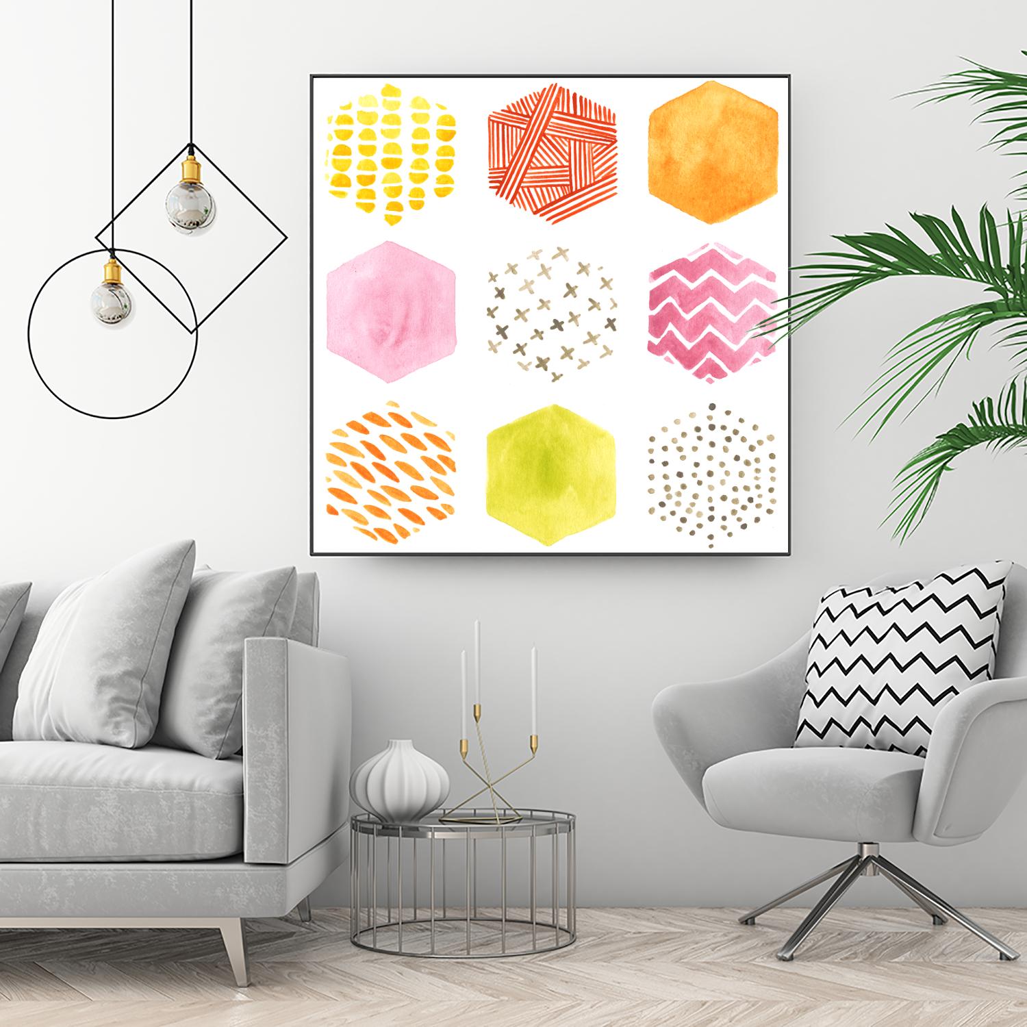 Honeycomb Patterns II by June Erica Vess on GIANT ART - abstract