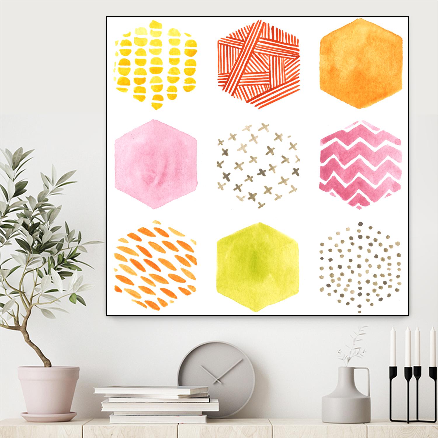 Honeycomb Patterns II by June Erica Vess on GIANT ART - abstract