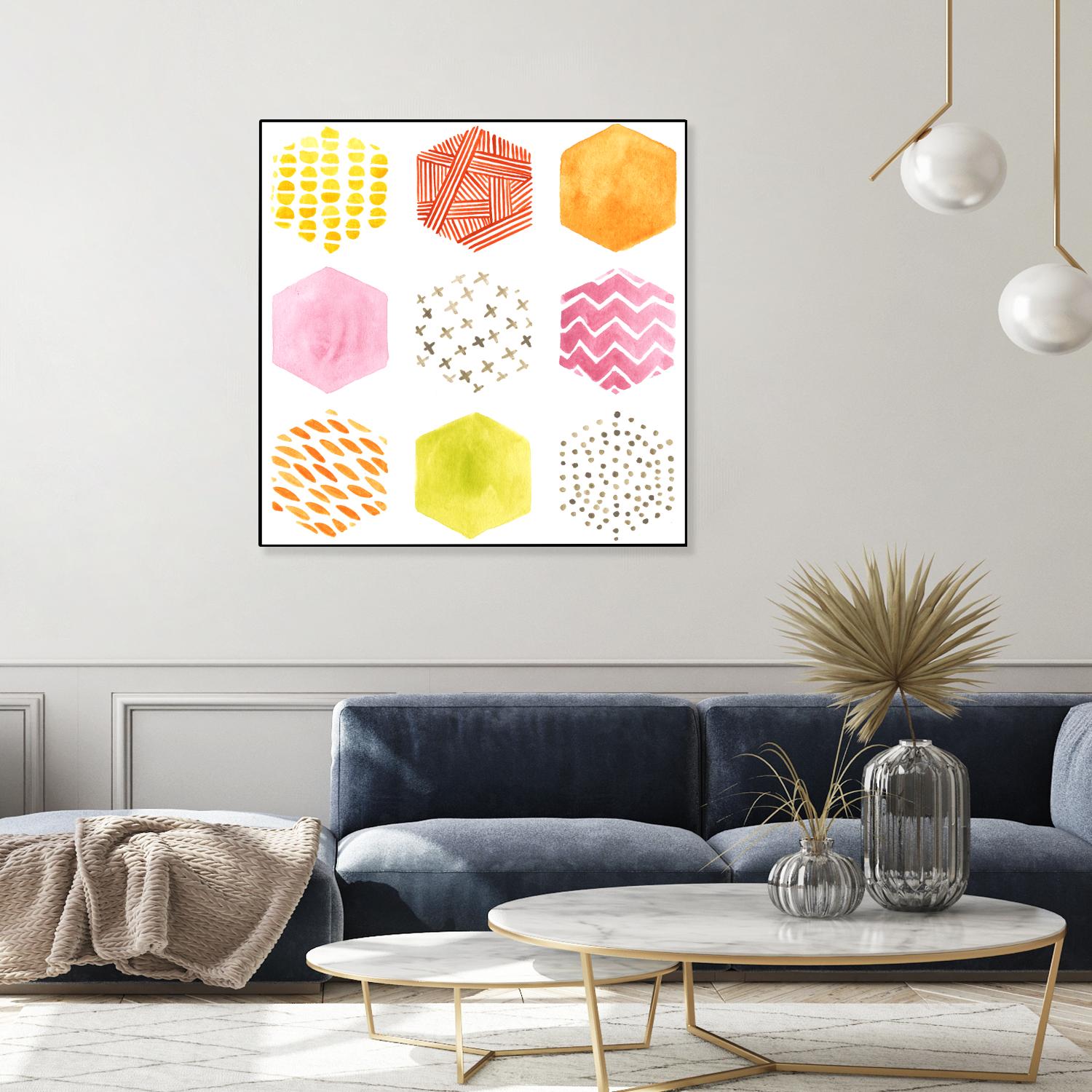 Honeycomb Patterns II by June Erica Vess on GIANT ART - abstract