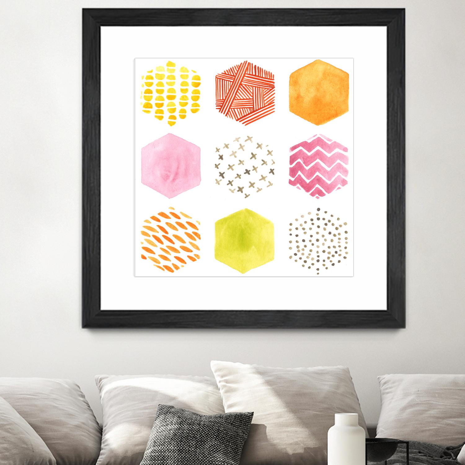 Honeycomb Patterns II by June Erica Vess on GIANT ART - abstract