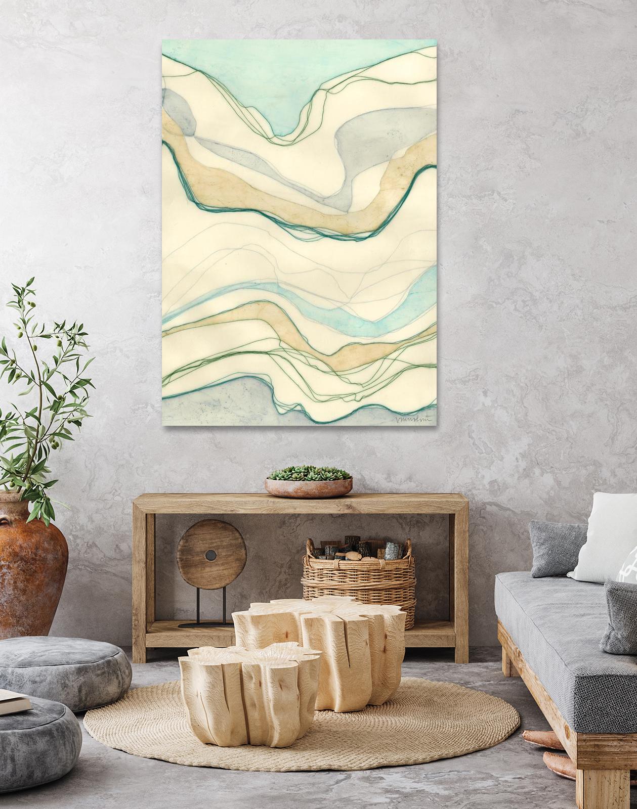 Ocean Cascade I by Vanna Lam on GIANT ART - green abstract