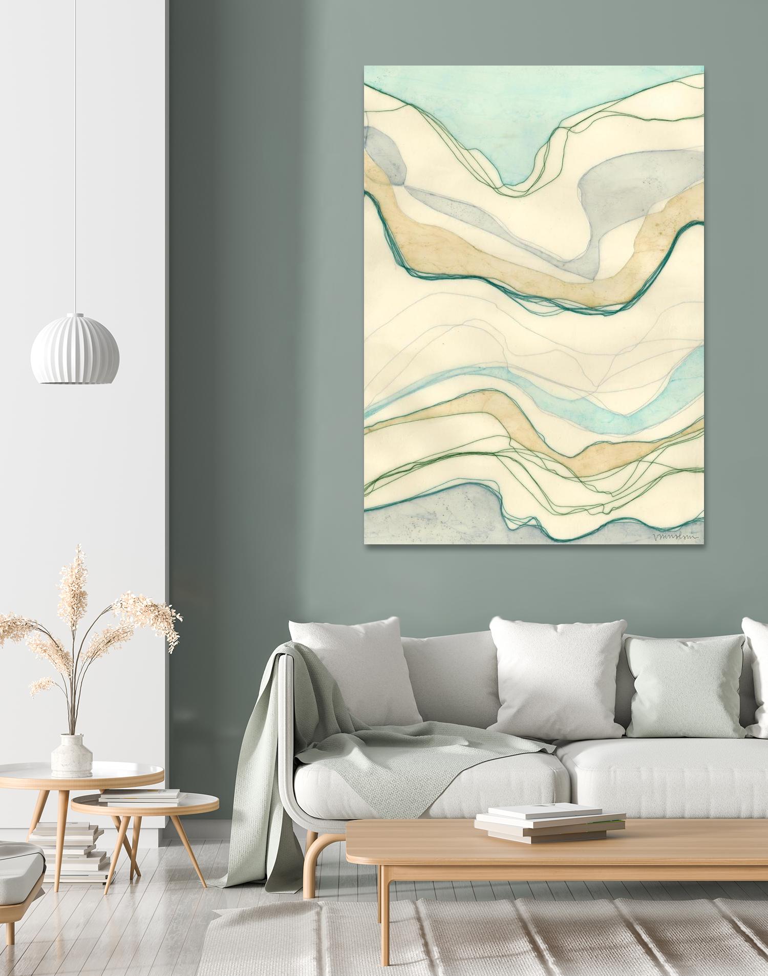 Ocean Cascade I by Vanna Lam on GIANT ART - green abstract