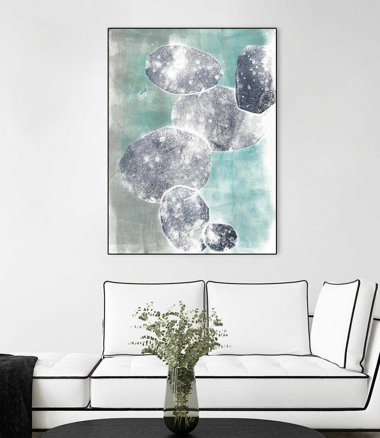 Descending Orbs I by Jennifer Goldberger on GIANT ART - blue abstract