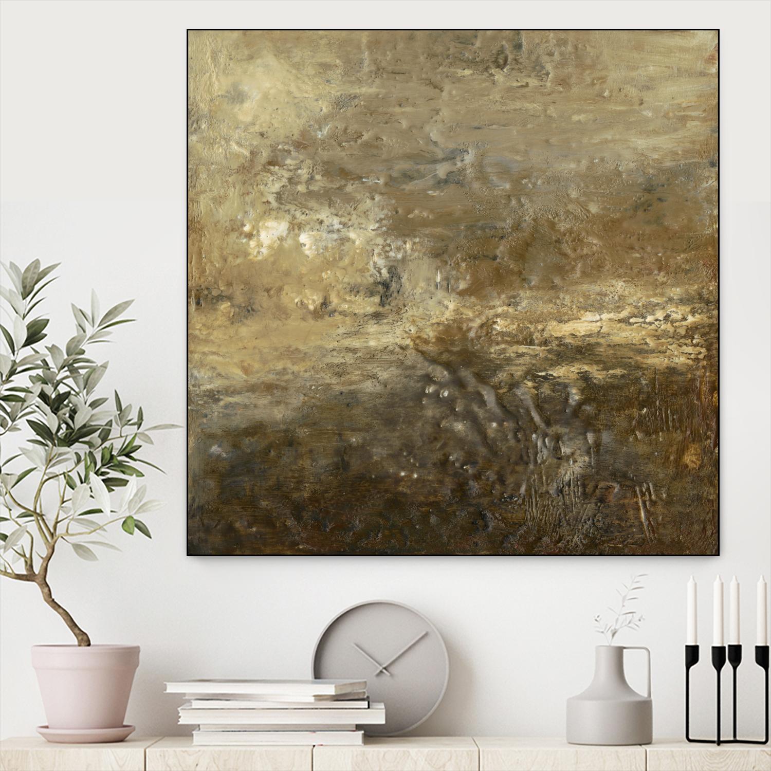 Quiet Marsh II by Sharon Gordon on GIANT ART - brown abstract