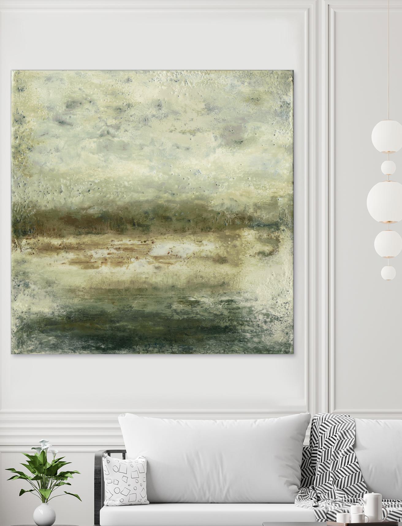 Quiet Marsh IV by Sharon Gordon on GIANT ART - green abstract