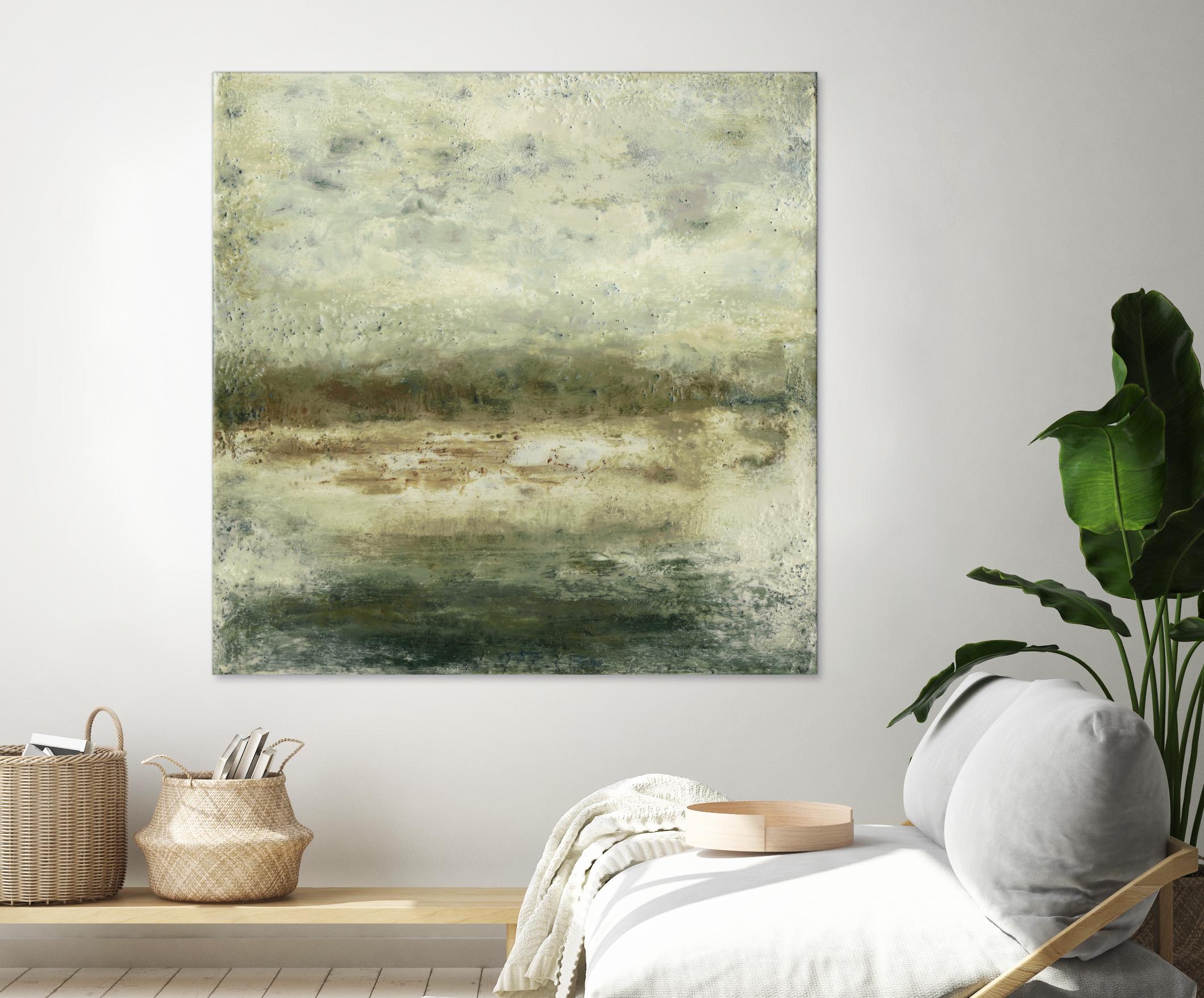 Quiet Marsh IV by Sharon Gordon on GIANT ART - green abstract