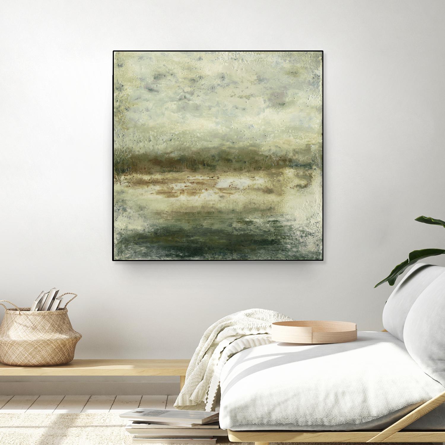 Quiet Marsh IV by Sharon Gordon on GIANT ART - green abstract