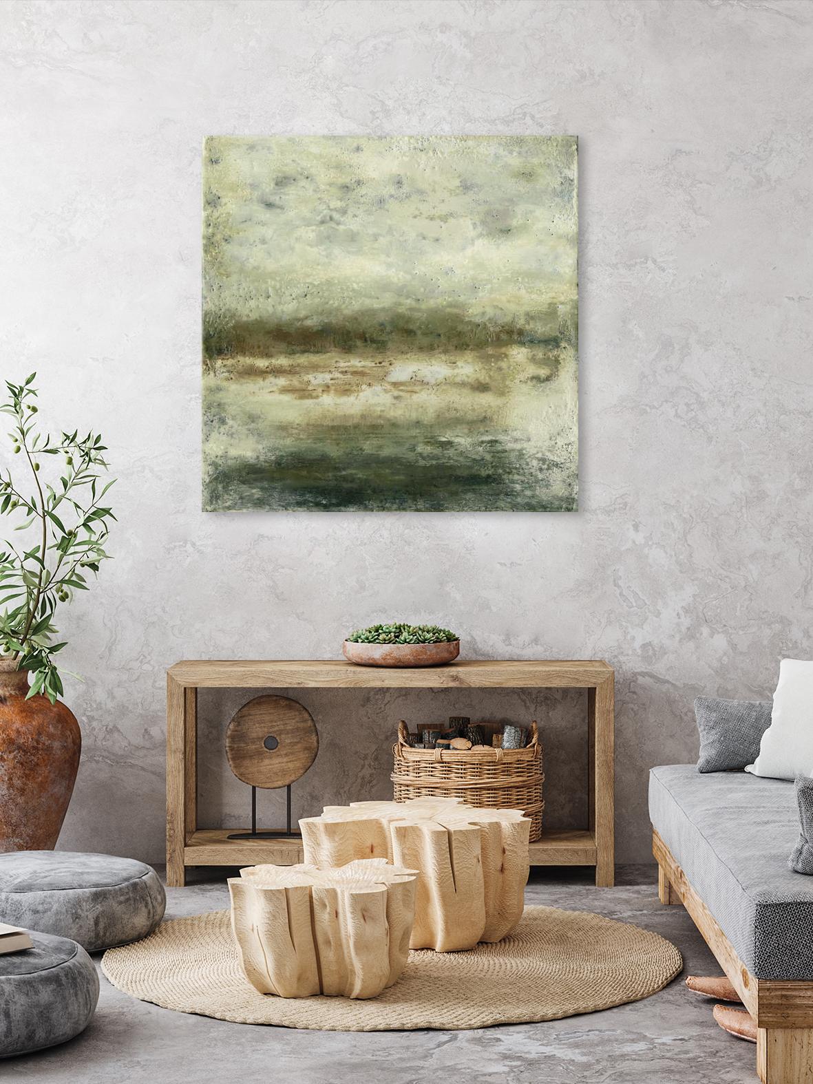 Quiet Marsh IV by Sharon Gordon on GIANT ART - green abstract