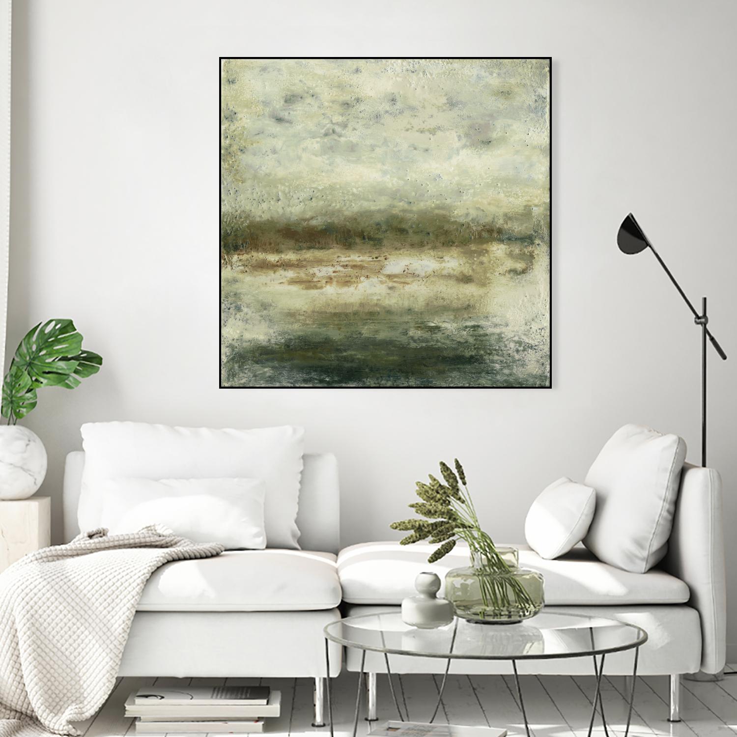 Quiet Marsh IV by Sharon Gordon on GIANT ART - green abstract