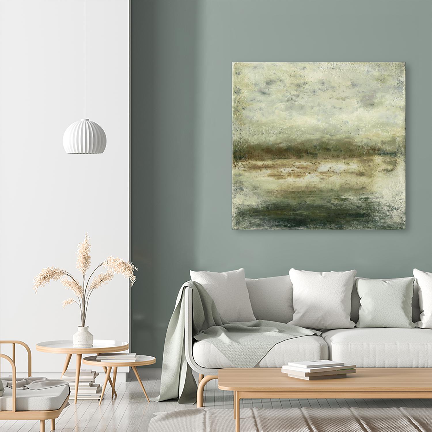 Quiet Marsh IV by Sharon Gordon on GIANT ART - green abstract