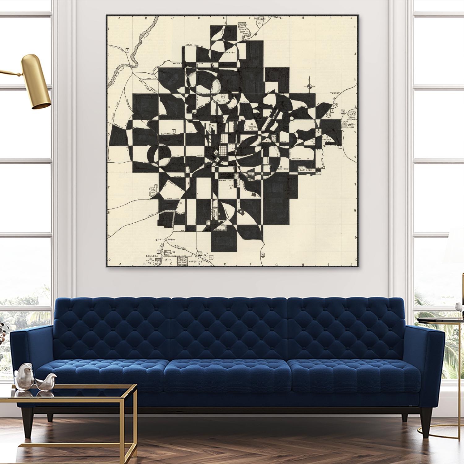 Modern Map of Atlanta by Nikki Galapon on GIANT ART - maps & flags