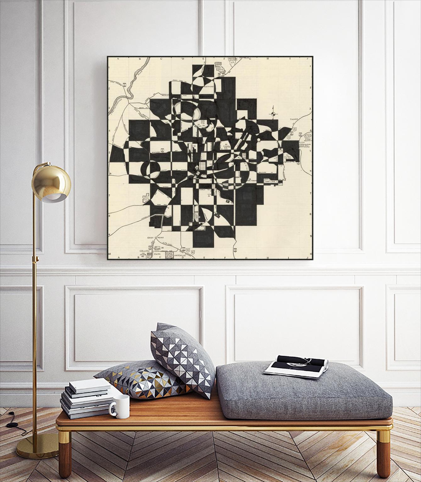 Modern Map of Atlanta by Nikki Galapon on GIANT ART - maps & flags