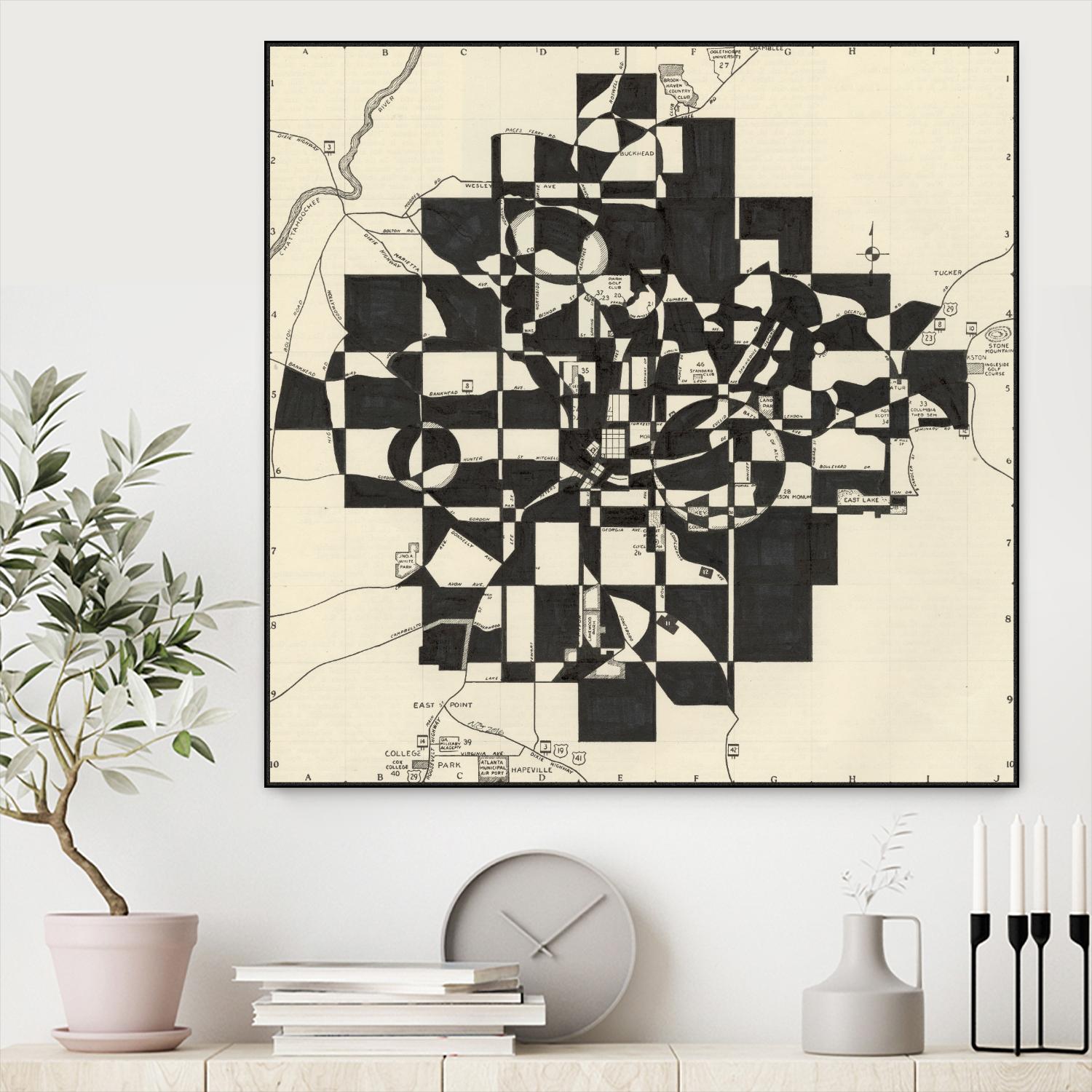 Modern Map of Atlanta by Nikki Galapon on GIANT ART - maps & flags