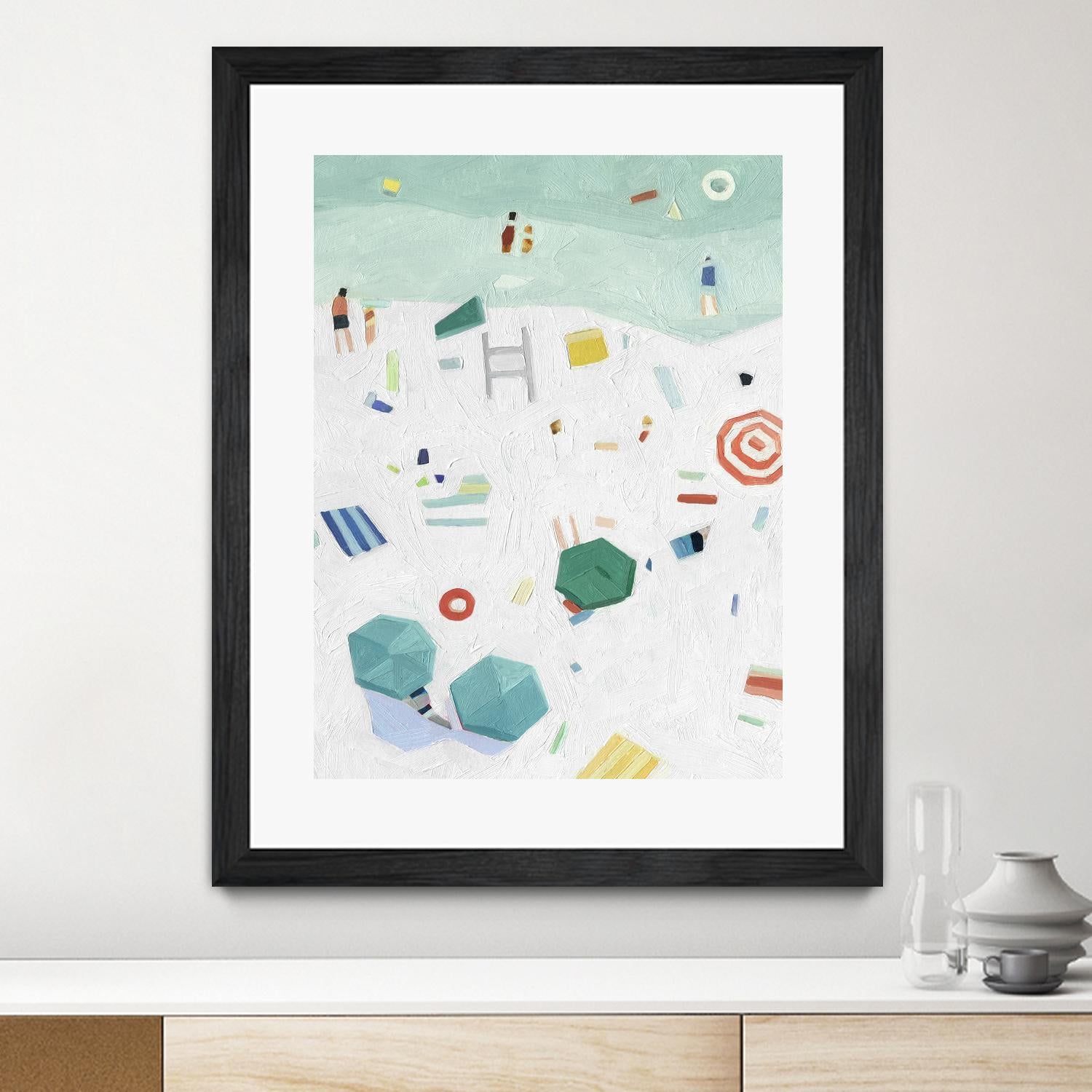 Beach Vista I by Emma Scarvey on GIANT ART - red coastal & tropical abstract