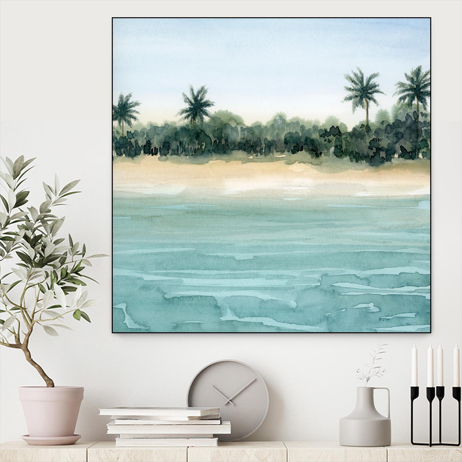 Paradis II by Grace Popp on GIANT ART - beige landscapes & seascapes beach