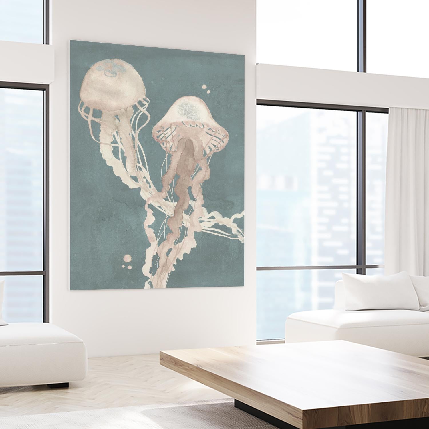 Jellyfish Dance I by Grace Popp on GIANT ART - pink coastal & tropical abstract