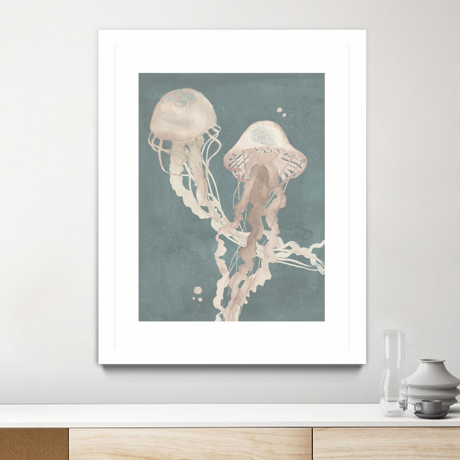 Jellyfish Dance I by Grace Popp on GIANT ART - pink coastal & tropical abstract