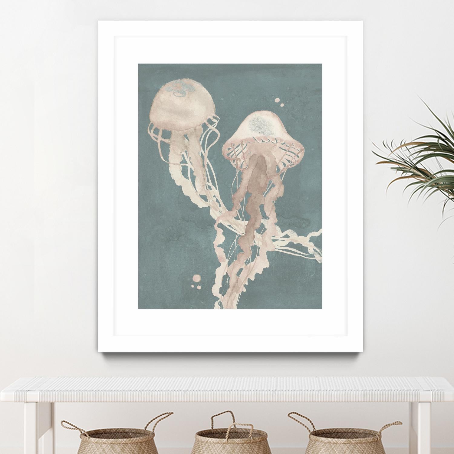 Jellyfish Dance I by Grace Popp on GIANT ART - pink coastal & tropical abstract