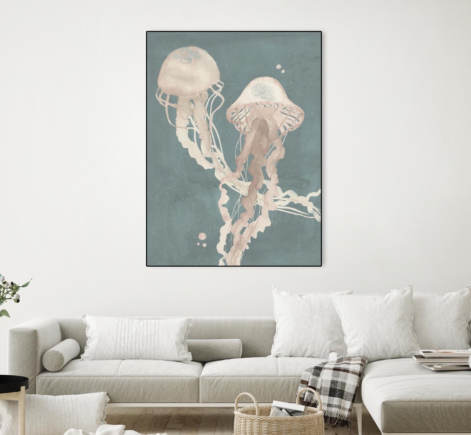 Jellyfish Dance I by Grace Popp on GIANT ART - pink coastal & tropical abstract