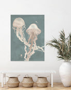 Jellyfish Dance I by Grace Popp on GIANT ART - pink coastal & tropical abstract