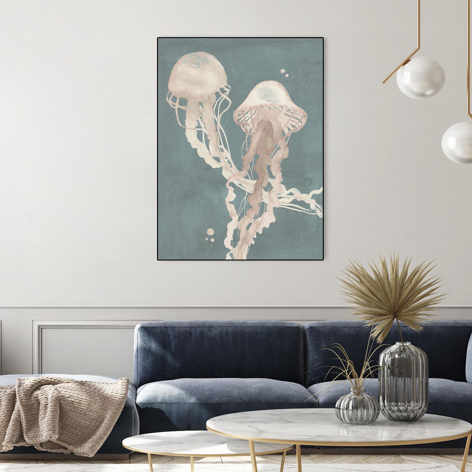 Jellyfish Dance I by Grace Popp on GIANT ART - pink coastal & tropical abstract