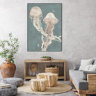 Jellyfish Dance I by Grace Popp on GIANT ART - pink coastal & tropical abstract