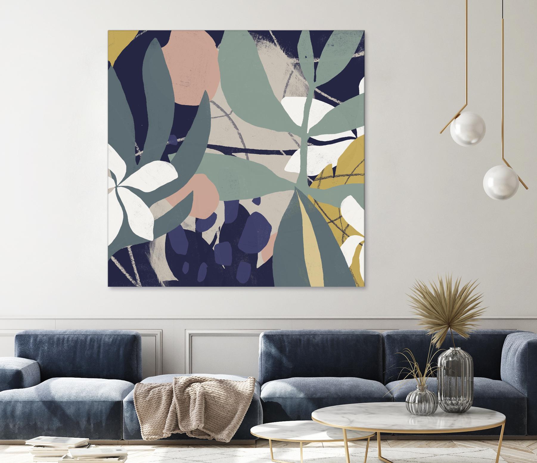 Tropical Attraction I by June Vess on GIANT ART - green coastal & tropical abstract