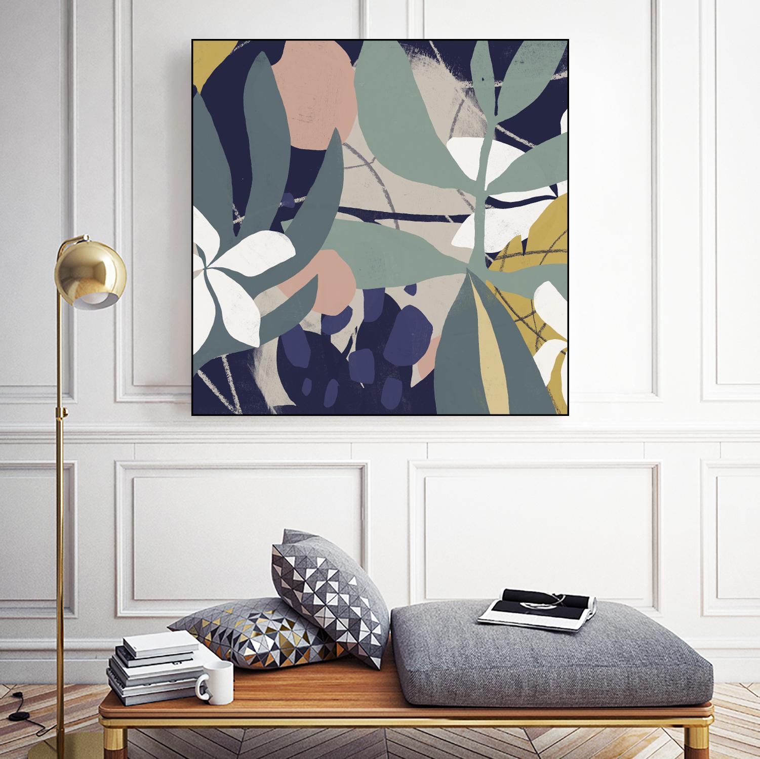 Tropical Attraction I by June Vess on GIANT ART - green coastal & tropical abstract