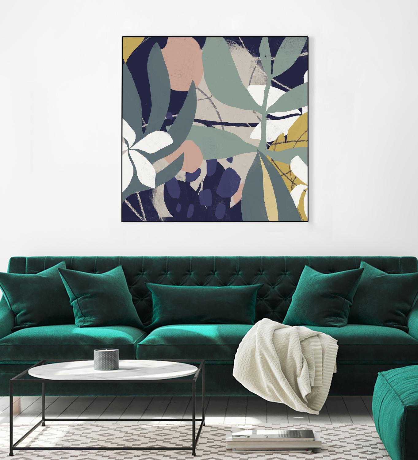 Tropical Attraction I by June Vess on GIANT ART - green coastal & tropical abstract