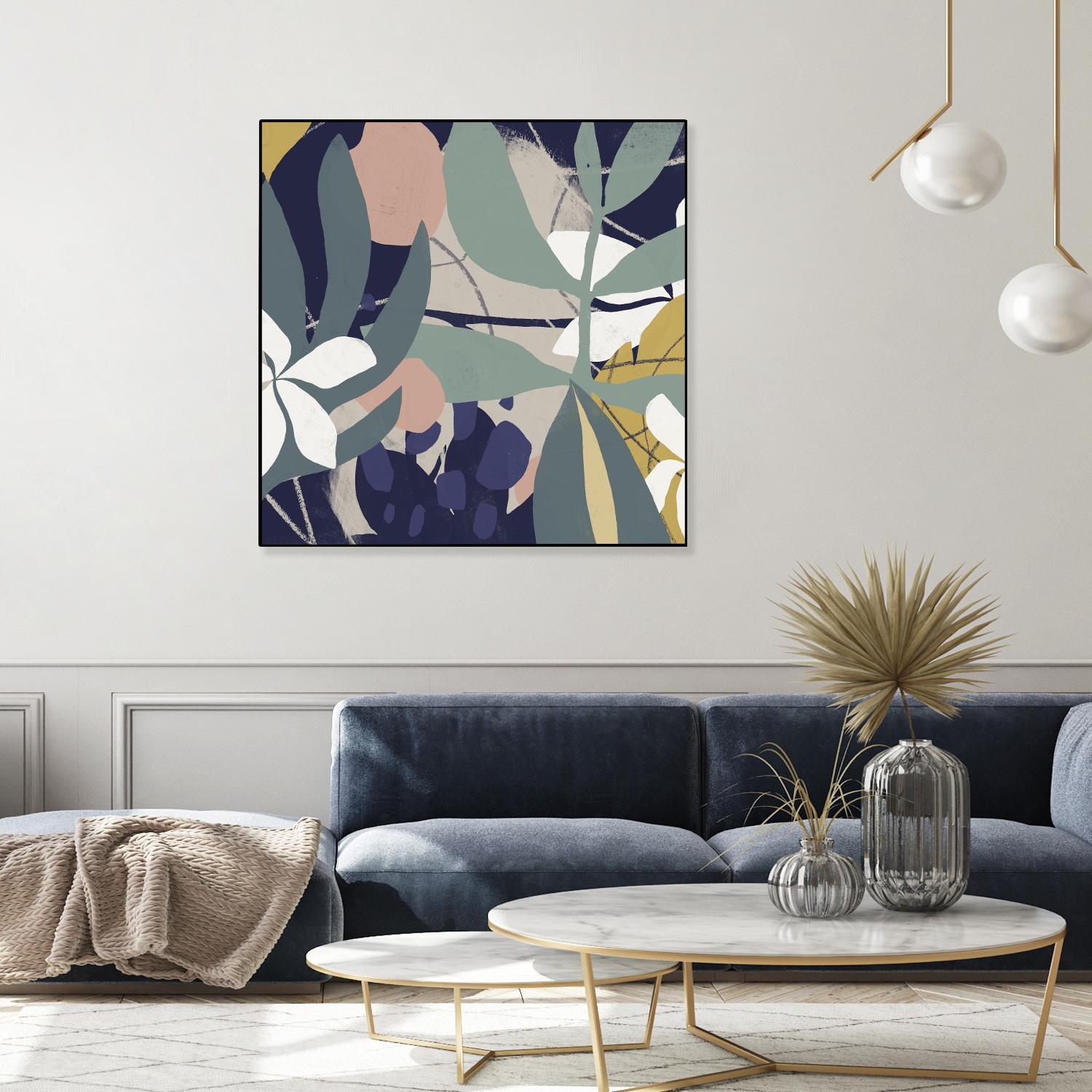 Tropical Attraction I by June Vess on GIANT ART - green coastal & tropical abstract