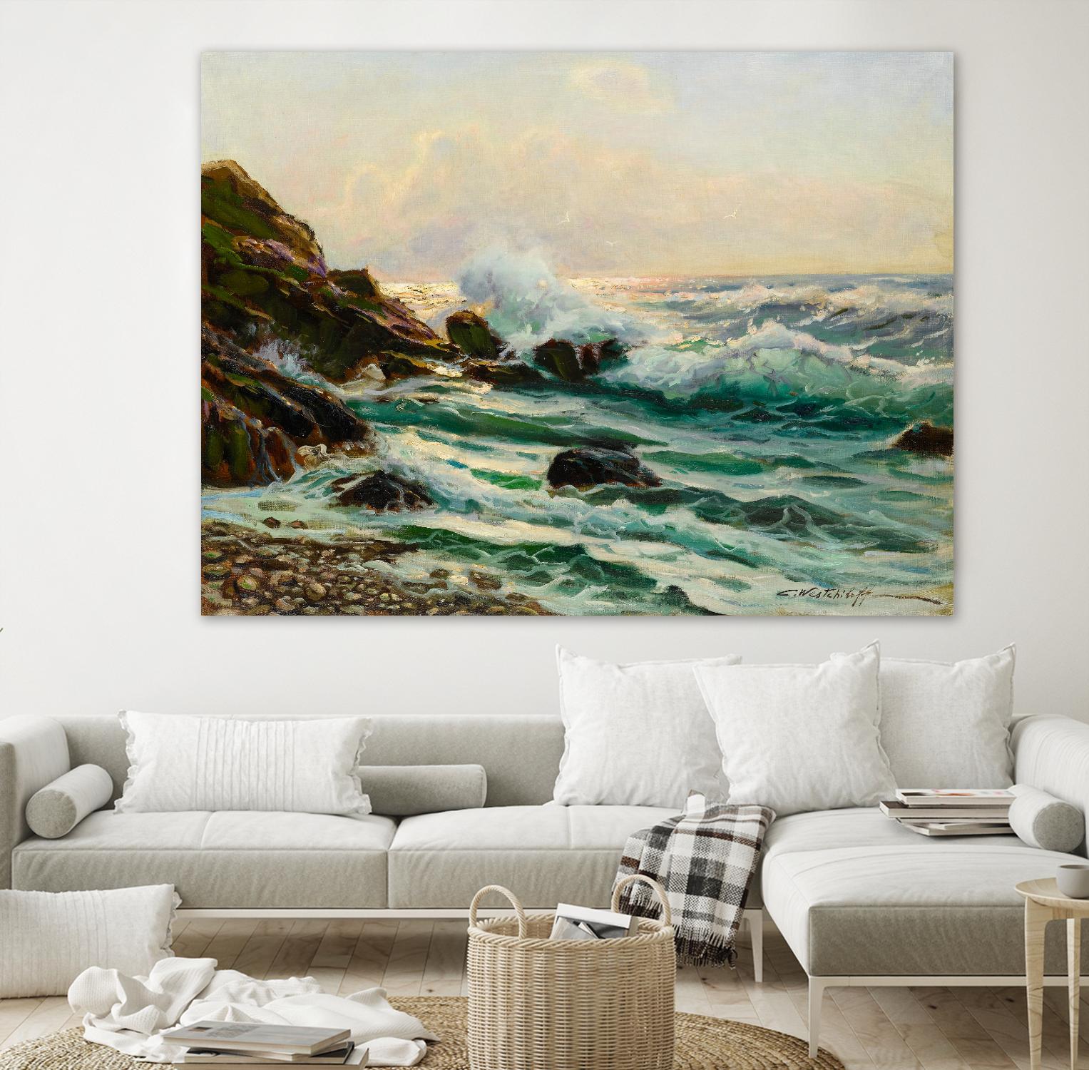 Main Seascape I by Constantin Alexandrovitch Westchiloff on GIANT ART - green coastal & tropical sea