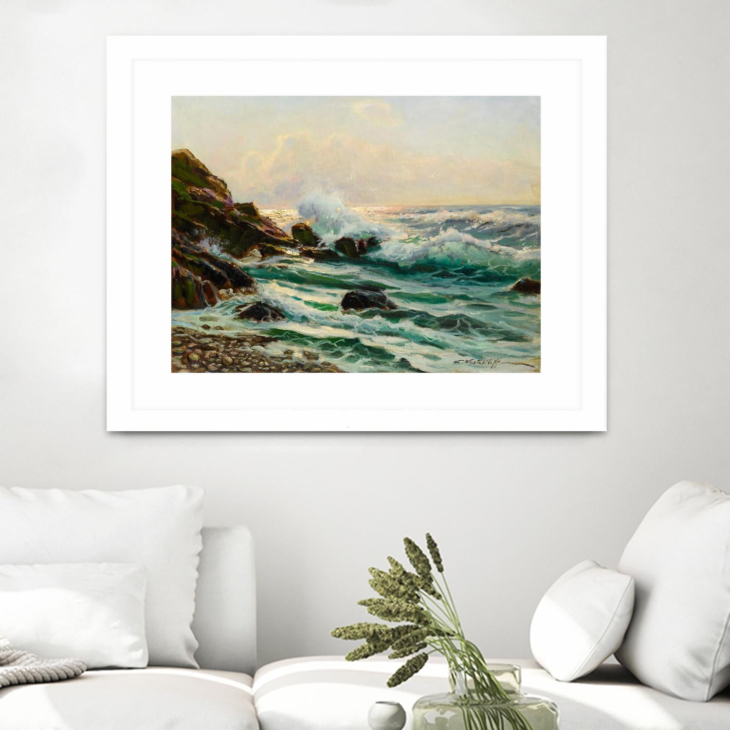 Main Seascape I by Constantin Alexandrovitch Westchiloff on GIANT ART - green coastal & tropical sea