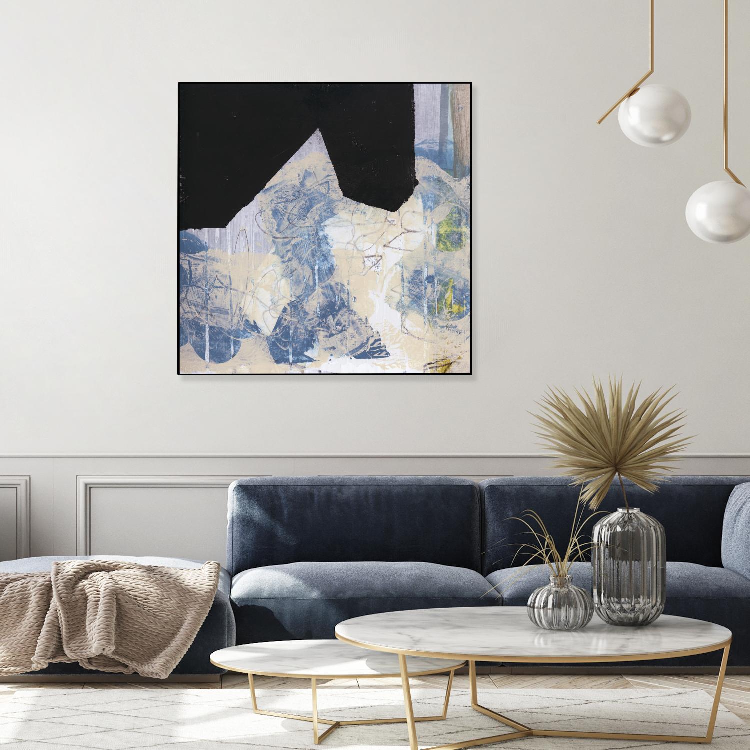 Blue & Black II by Bellissimo Art on GIANT ART - beige abstract abstract