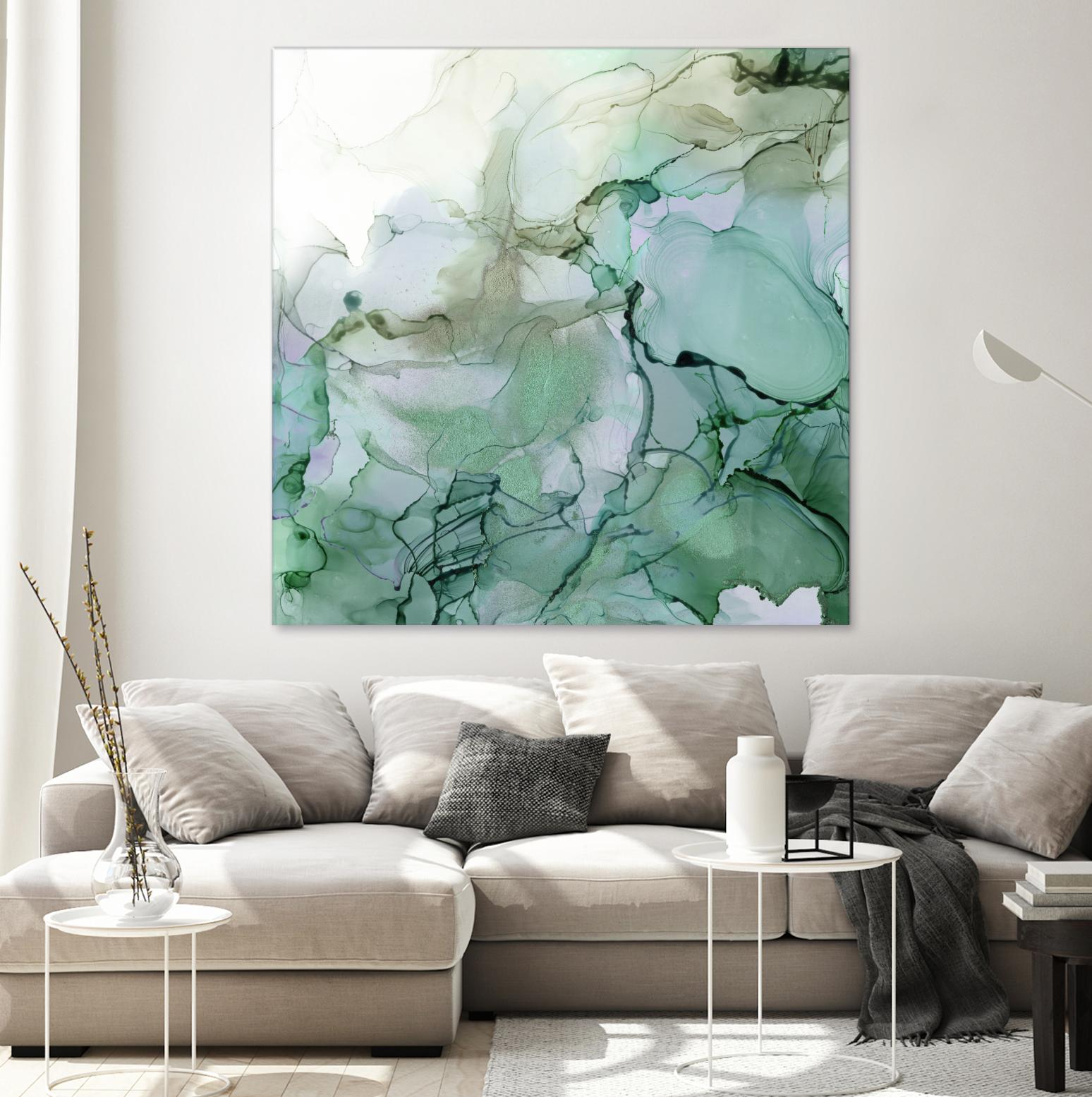 Emerald Cavern I by Jennifer Goldberger on GIANT ART - green abstract abstract